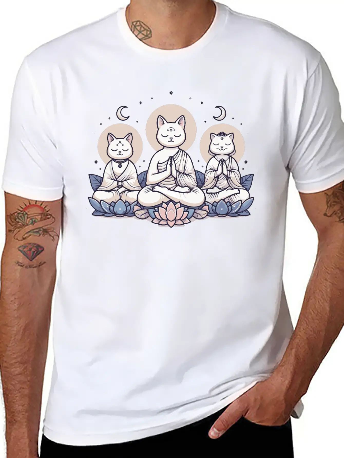 Yoga Cats Meditation Zen Balance Cat Lover Gift Basic Graphic T-Shirt ¨C Daily Comfort In Soft Cotton