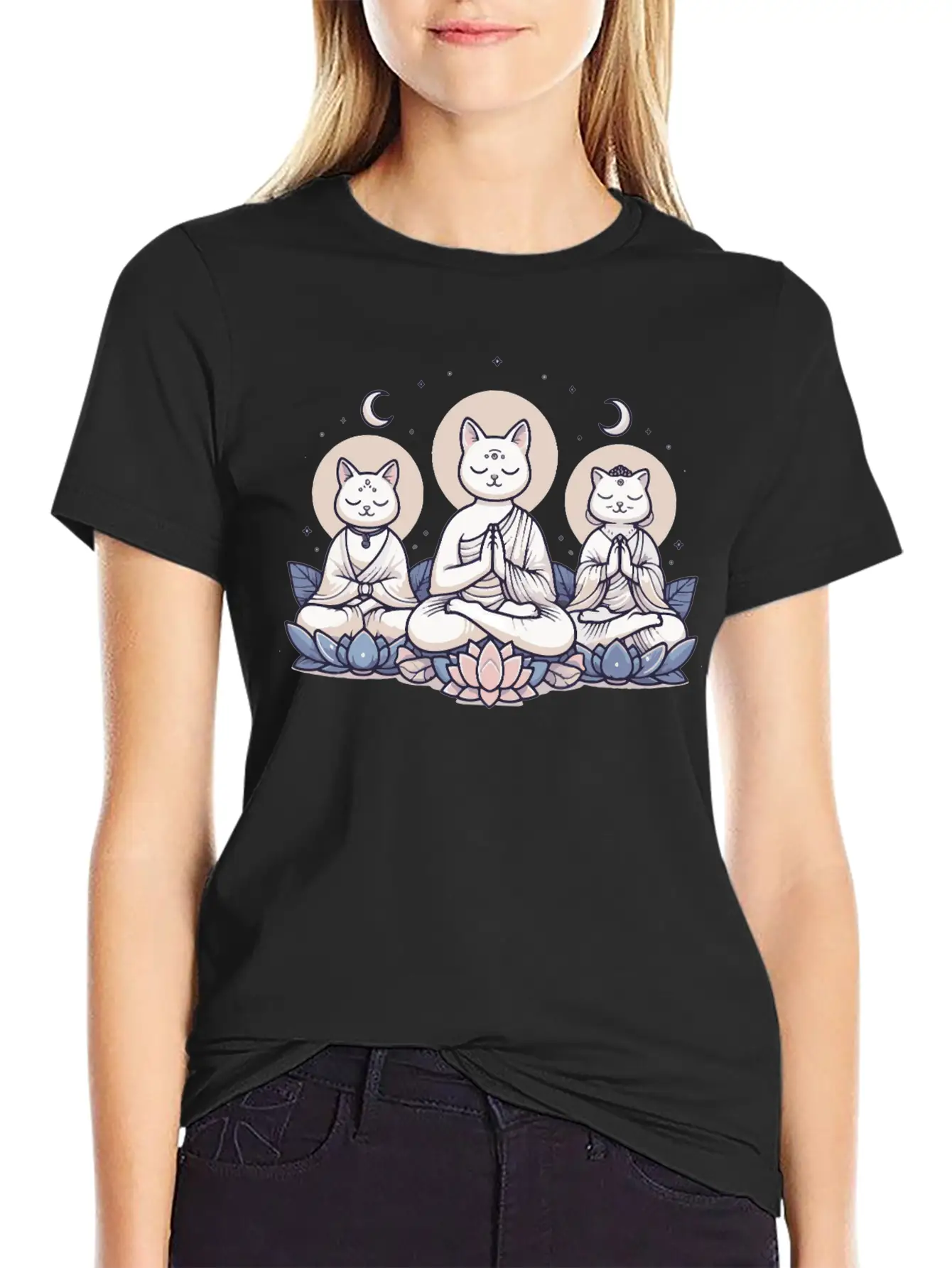 Yoga Cats Meditation Zen Balance Cat Lover Gift Basic Graphic T-Shirt ¨C Daily Comfort In Soft Cotton