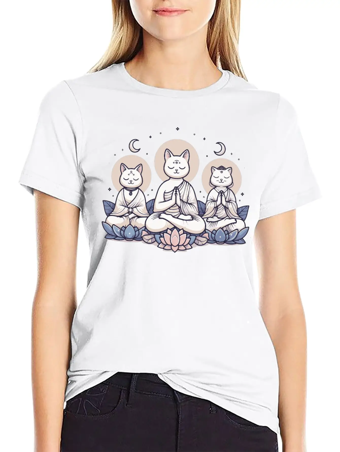 Yoga Cats Meditation Zen Balance Cat Lover Gift Basic Graphic T-Shirt ¨C Daily Comfort In Soft Cotton