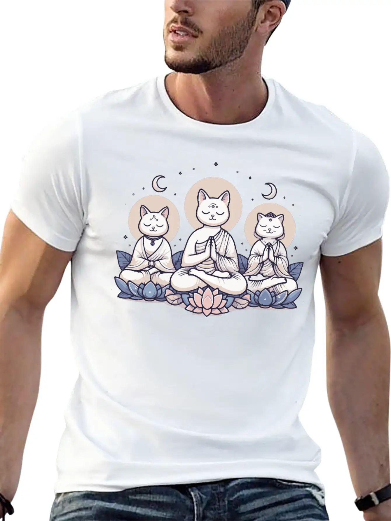 Yoga Cats Meditation Zen Balance Cat Lover Gift Basic Graphic T-Shirt ¨C Daily Comfort In Soft Cotton