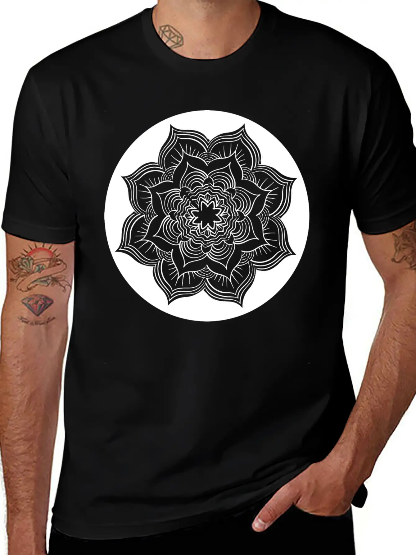 Yoga Lotus Flower Mandala Unisex Casual T-Shirt ¨C Clean Design For Daily Comfort