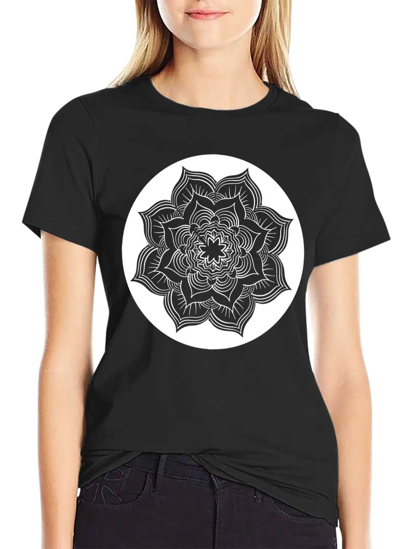 Yoga Lotus Flower Mandala Unisex Casual T-Shirt ¨C Clean Design For Daily Comfort