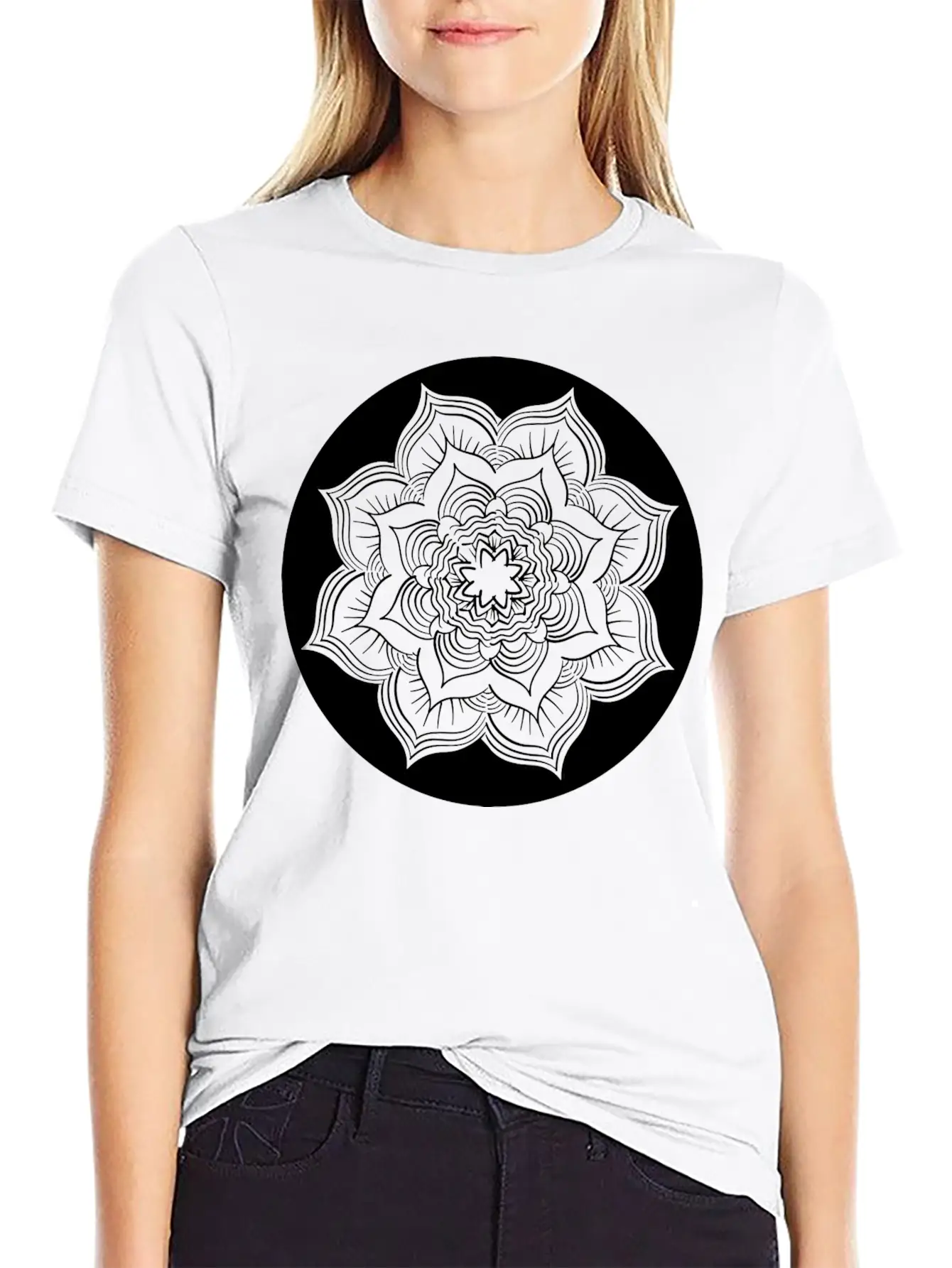 Yoga Lotus Flower Mandala Unisex Casual T-Shirt ¨C Clean Design For Daily Comfort
