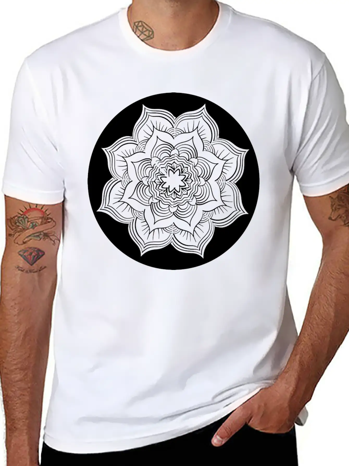 Yoga Lotus Flower Mandala Unisex Casual T-Shirt ¨C Clean Design For Daily Comfort