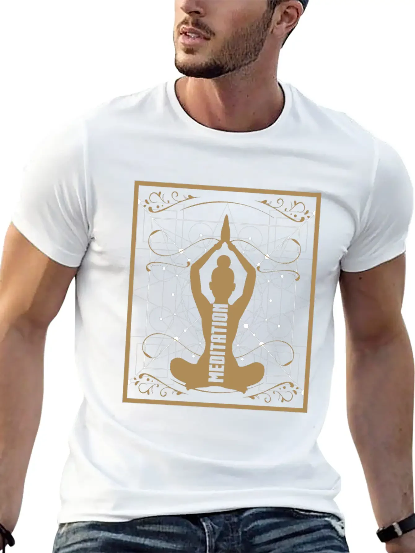 Yoga Meditation Retro Soft Cotton Short Sleeve Tee ¨C Unisex Wardrobe Staple