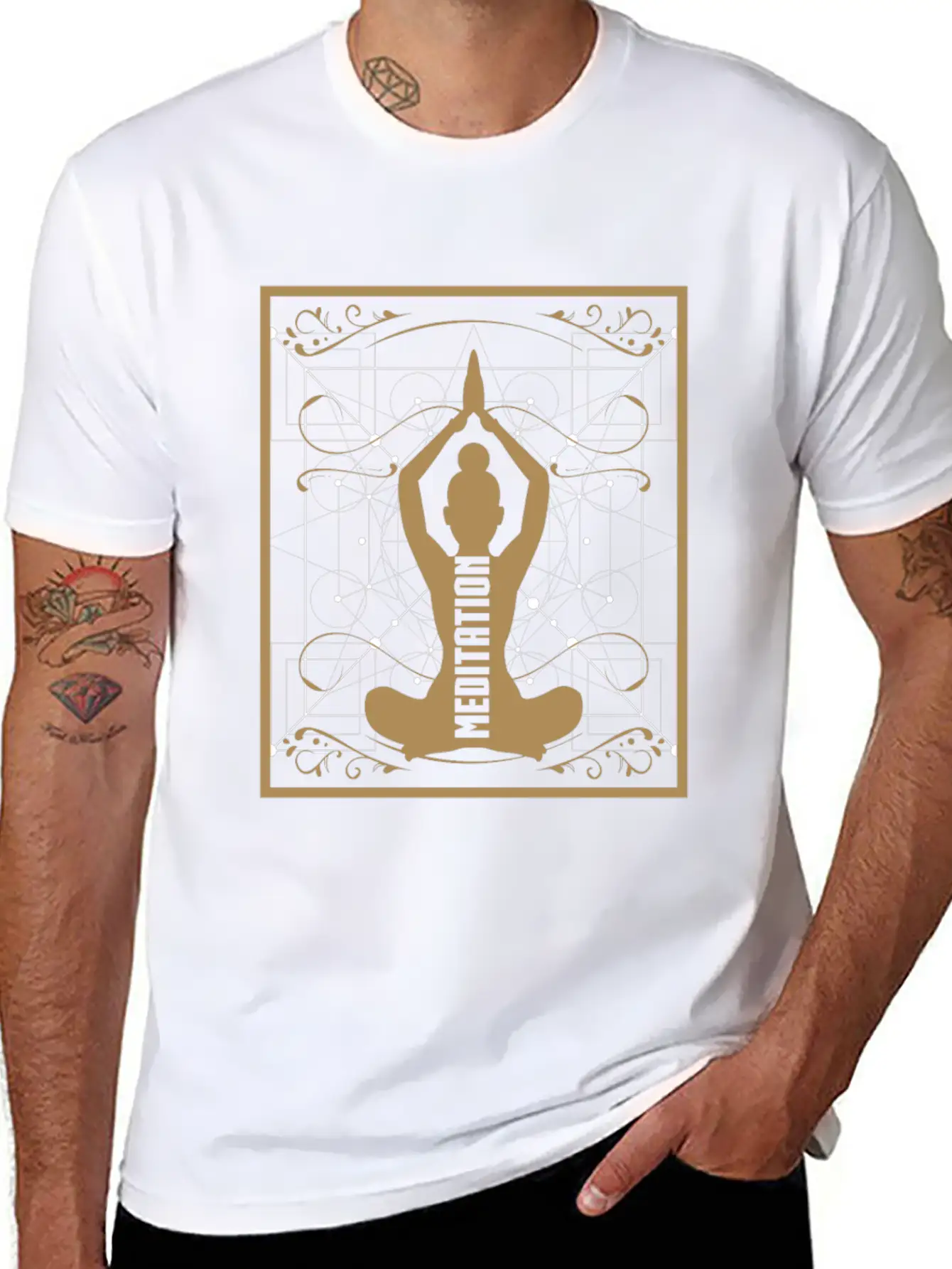 Yoga Meditation Retro Soft Cotton Short Sleeve Tee ¨C Unisex Wardrobe Staple