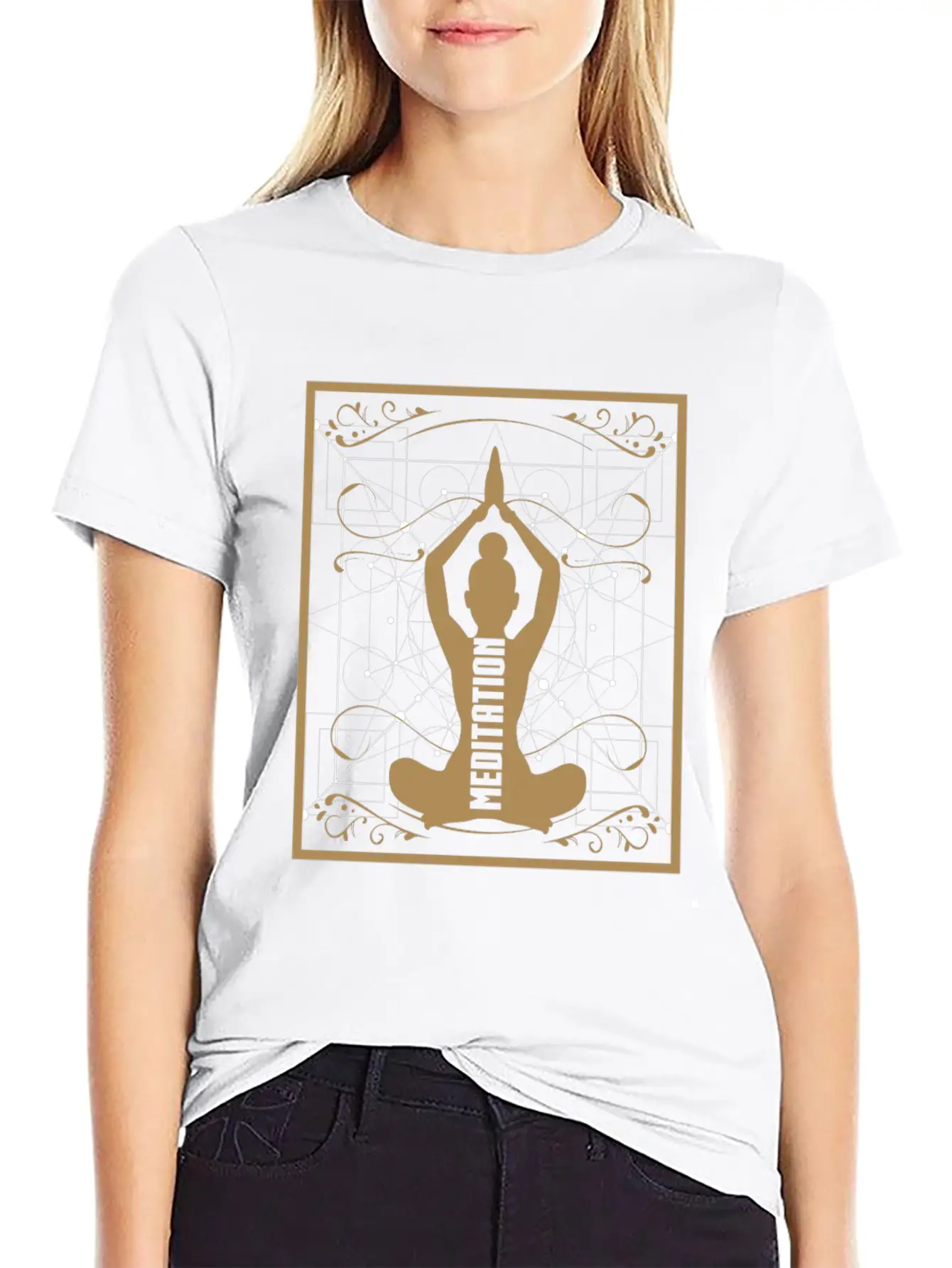 Yoga Meditation Retro Soft Cotton Short Sleeve Tee ¨C Unisex Wardrobe Staple