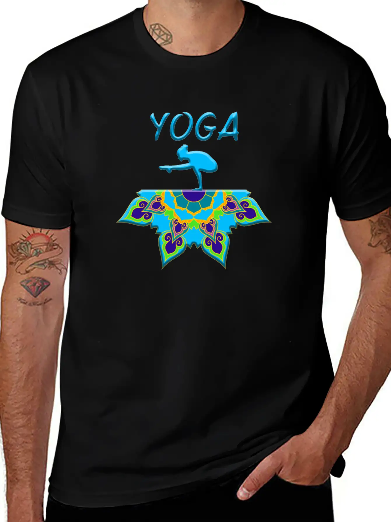 Yoga Woman Mandala Basic Graphic T-Shirt ¨C Daily Comfort In Soft Cotton