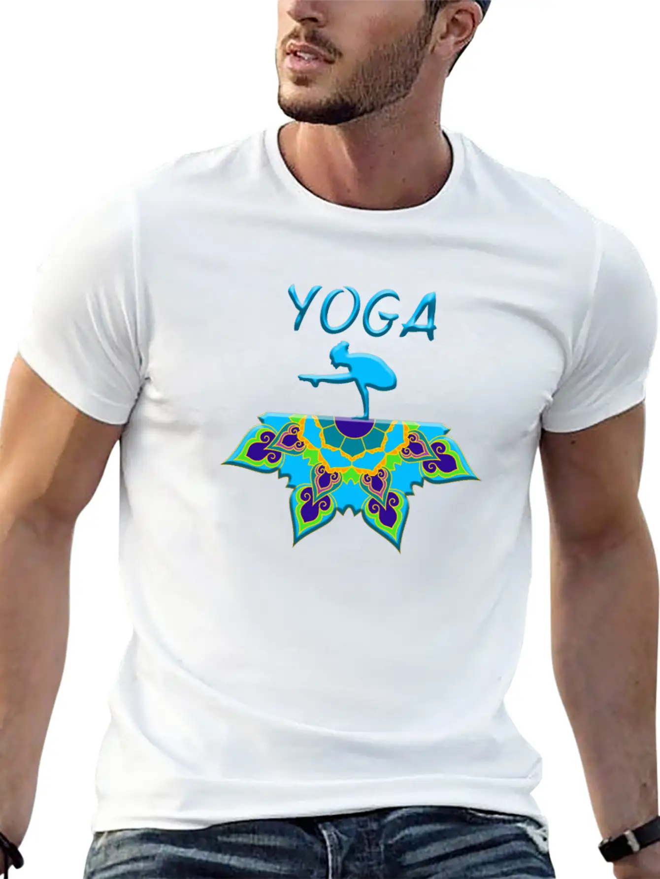 Yoga Woman Mandala Basic Graphic T-Shirt ¨C Daily Comfort In Soft Cotton