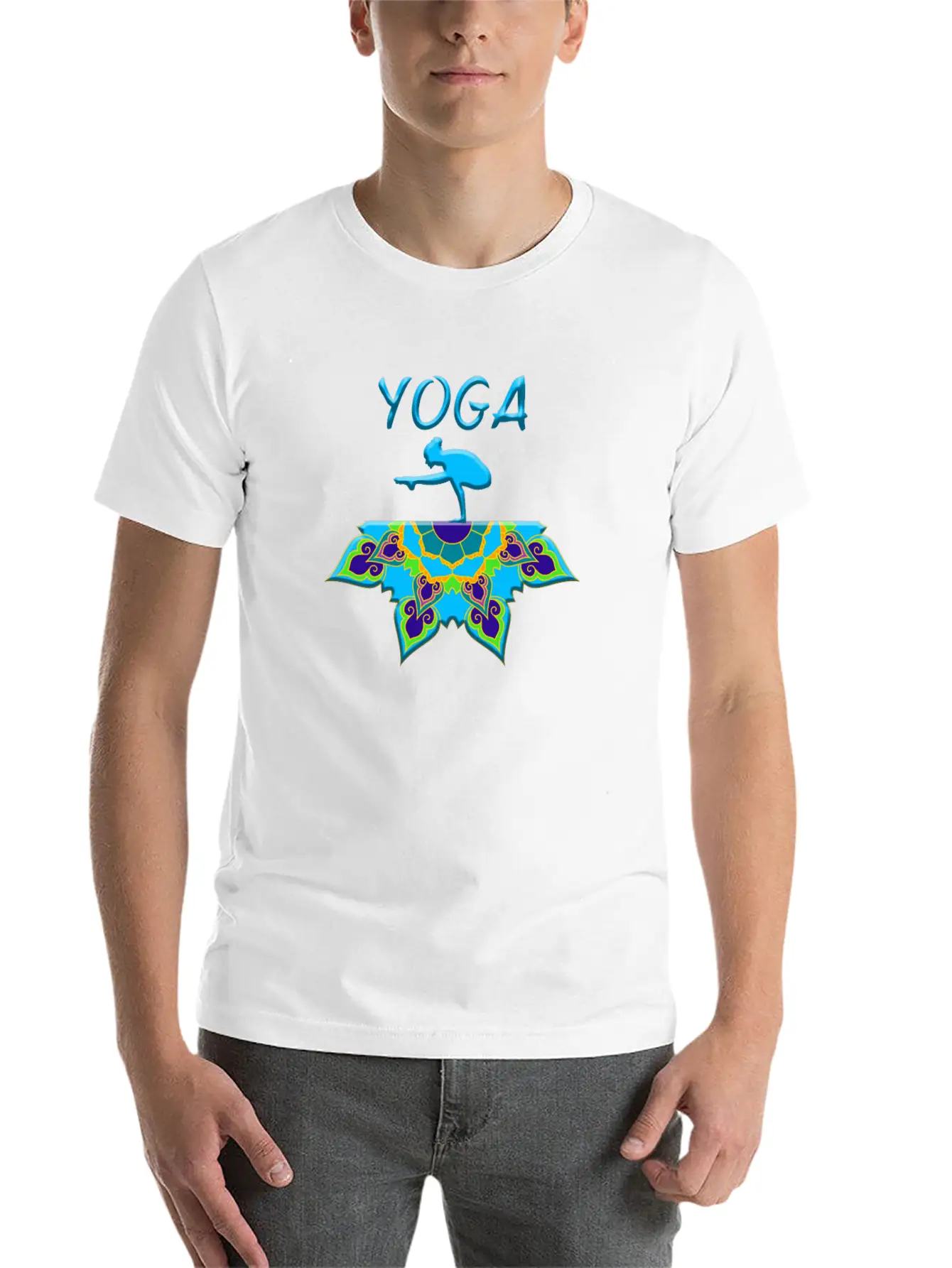 Yoga Woman Mandala Basic Graphic T-Shirt ¨C Daily Comfort In Soft Cotton