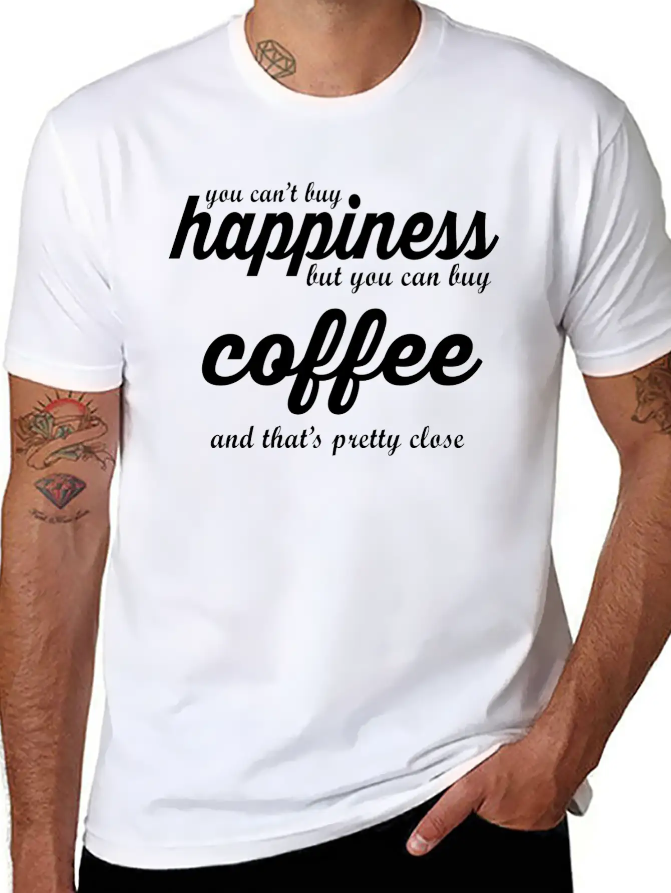 YOU CAN'T BUY HAPPINESS BUT YOU CAN BUY COFFE Essential Cotton Tee For Daily Outfits ¨C Unisex Style