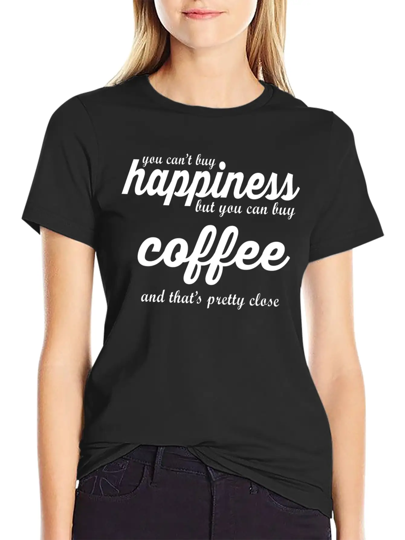 YOU CAN'T BUY HAPPINESS BUT YOU CAN BUY COFFE Essential Cotton Tee For Daily Outfits ¨C Unisex Style