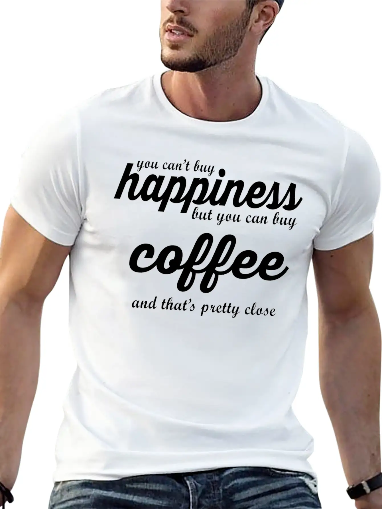 YOU CAN'T BUY HAPPINESS BUT YOU CAN BUY COFFE Essential Cotton Tee For Daily Outfits ¨C Unisex Style