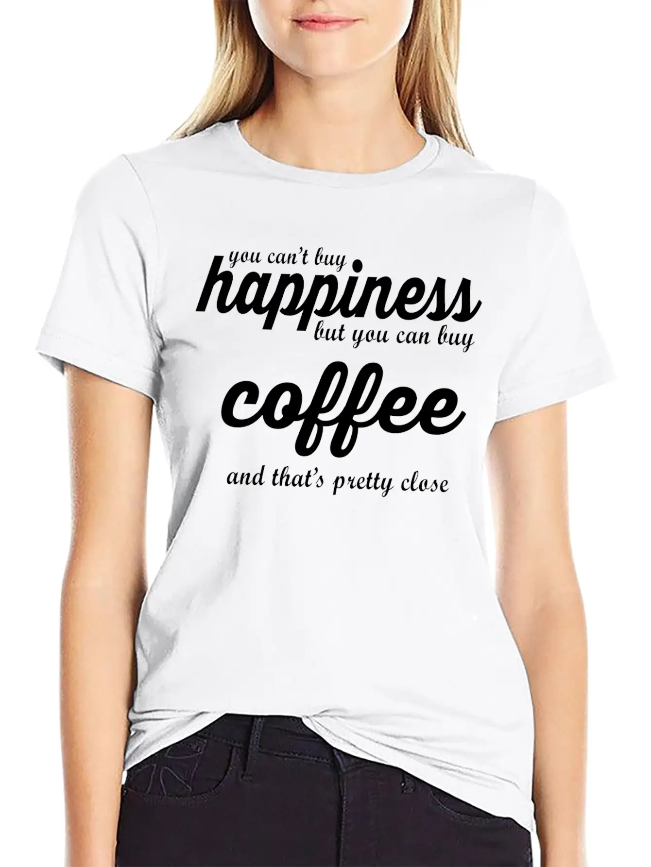 YOU CAN'T BUY HAPPINESS BUT YOU CAN BUY COFFE Essential Cotton Tee For Daily Outfits ¨C Unisex Style