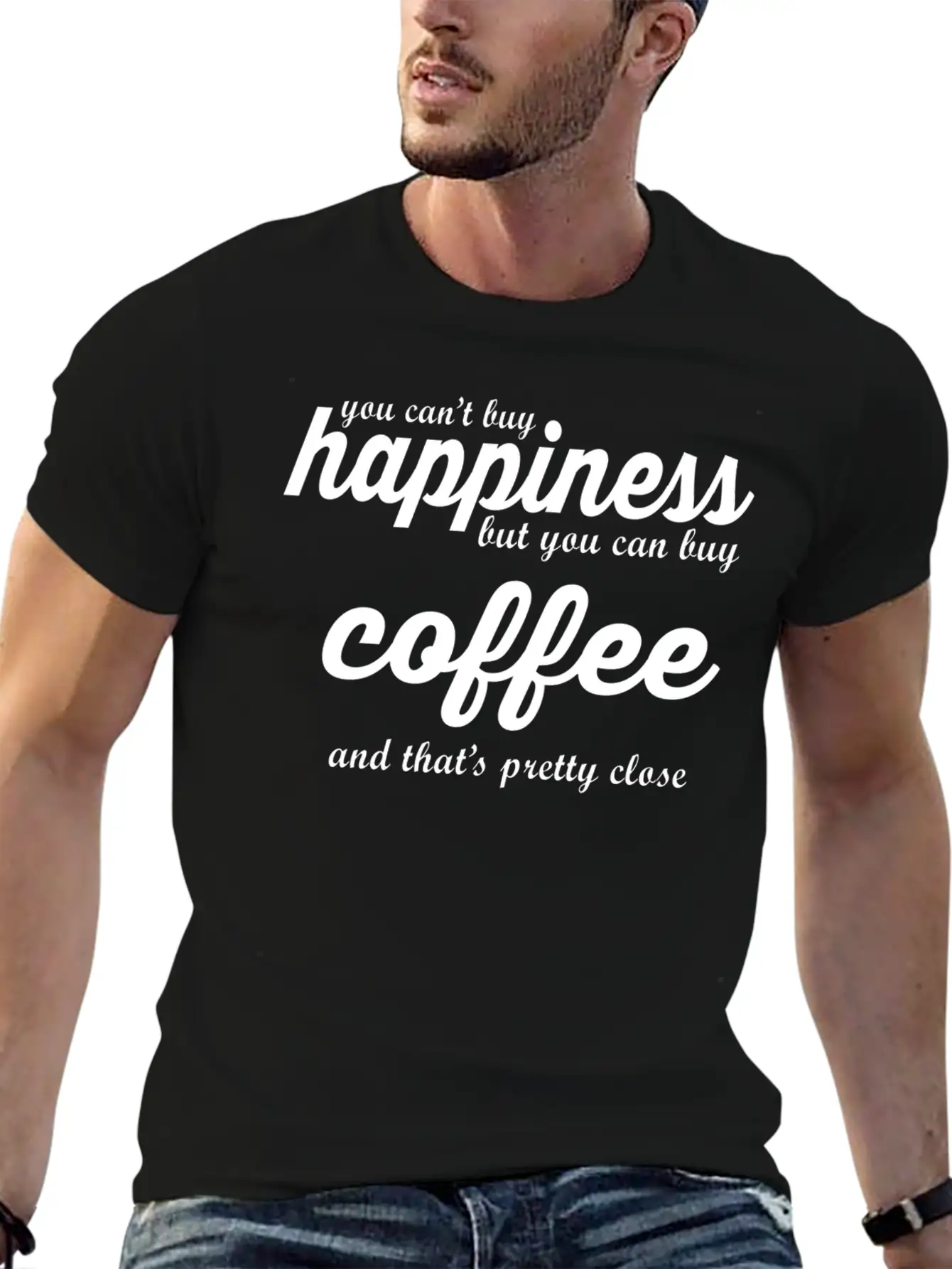 YOU CAN'T BUY HAPPINESS BUT YOU CAN BUY COFFE Essential Cotton Tee For Daily Outfits ¨C Unisex Style