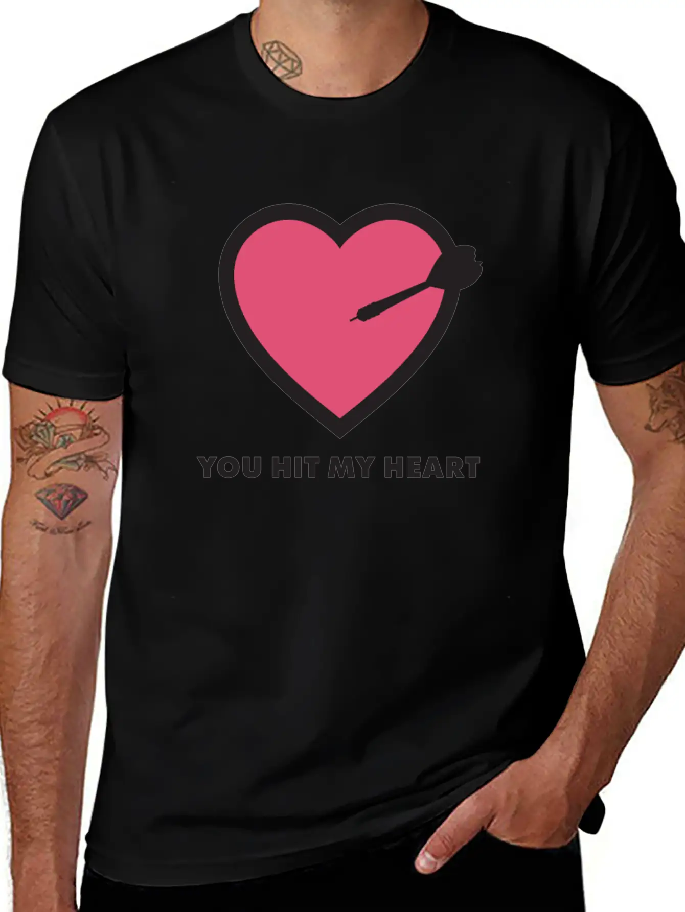 You Hit My Heart Basic Graphic T-Shirt ¨C Daily Comfort In Soft Cotton
