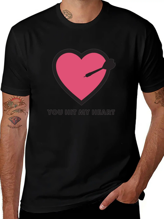 You Hit My Heart Basic Graphic T-Shirt ¨C Daily Comfort In Soft Cotton