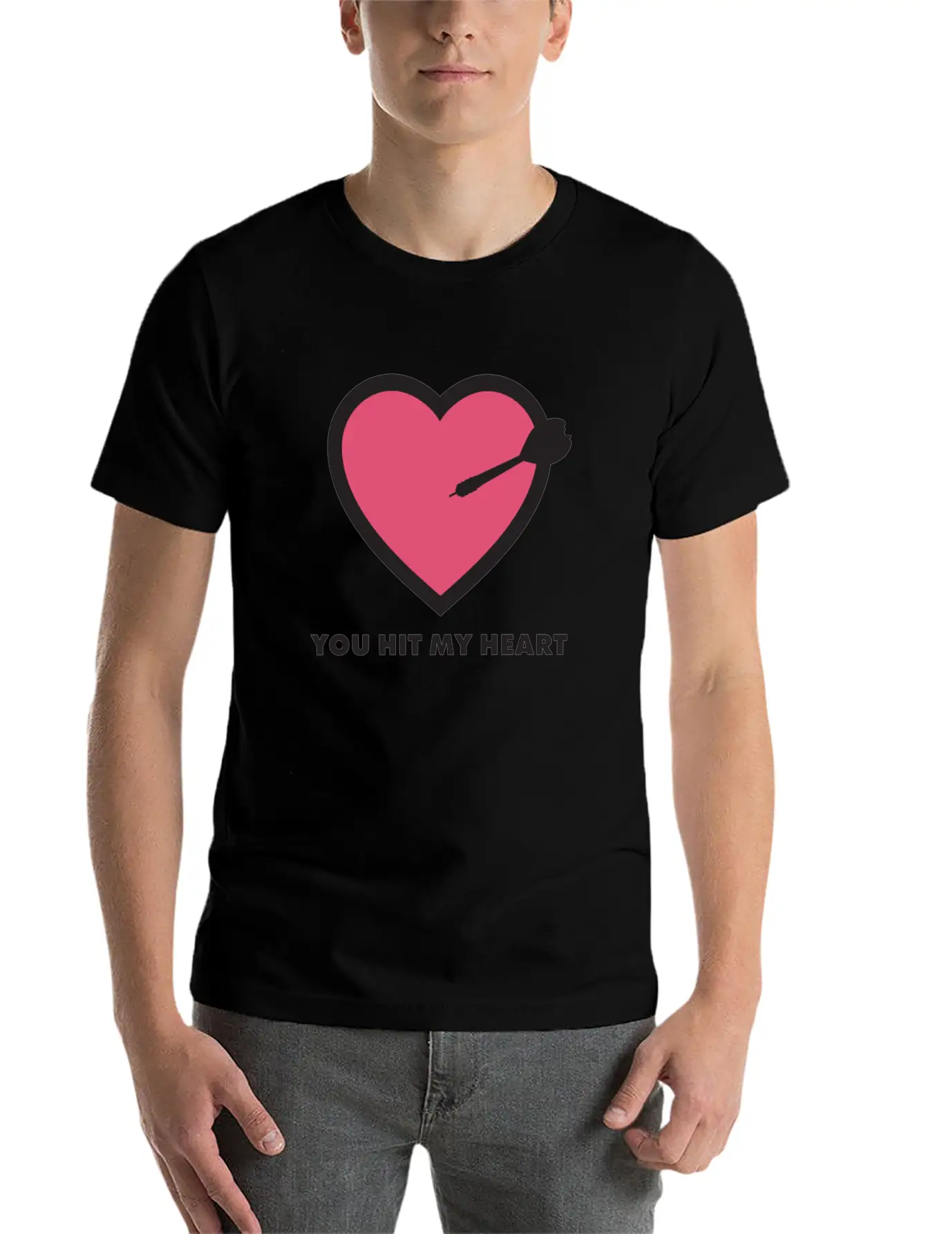 You Hit My Heart Basic Graphic T-Shirt ¨C Daily Comfort In Soft Cotton