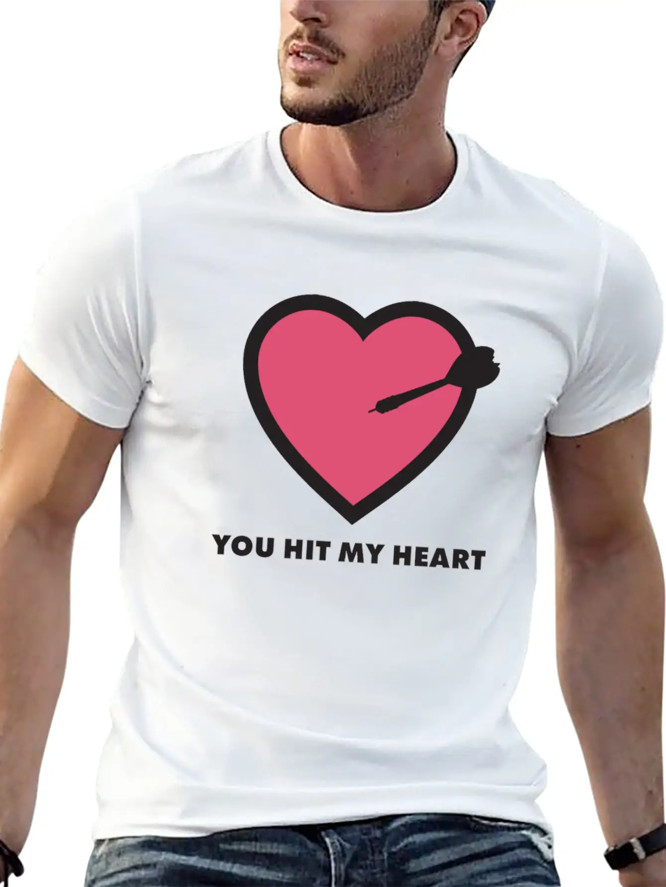 You Hit My Heart Basic Graphic T-Shirt ¨C Daily Comfort In Soft Cotton