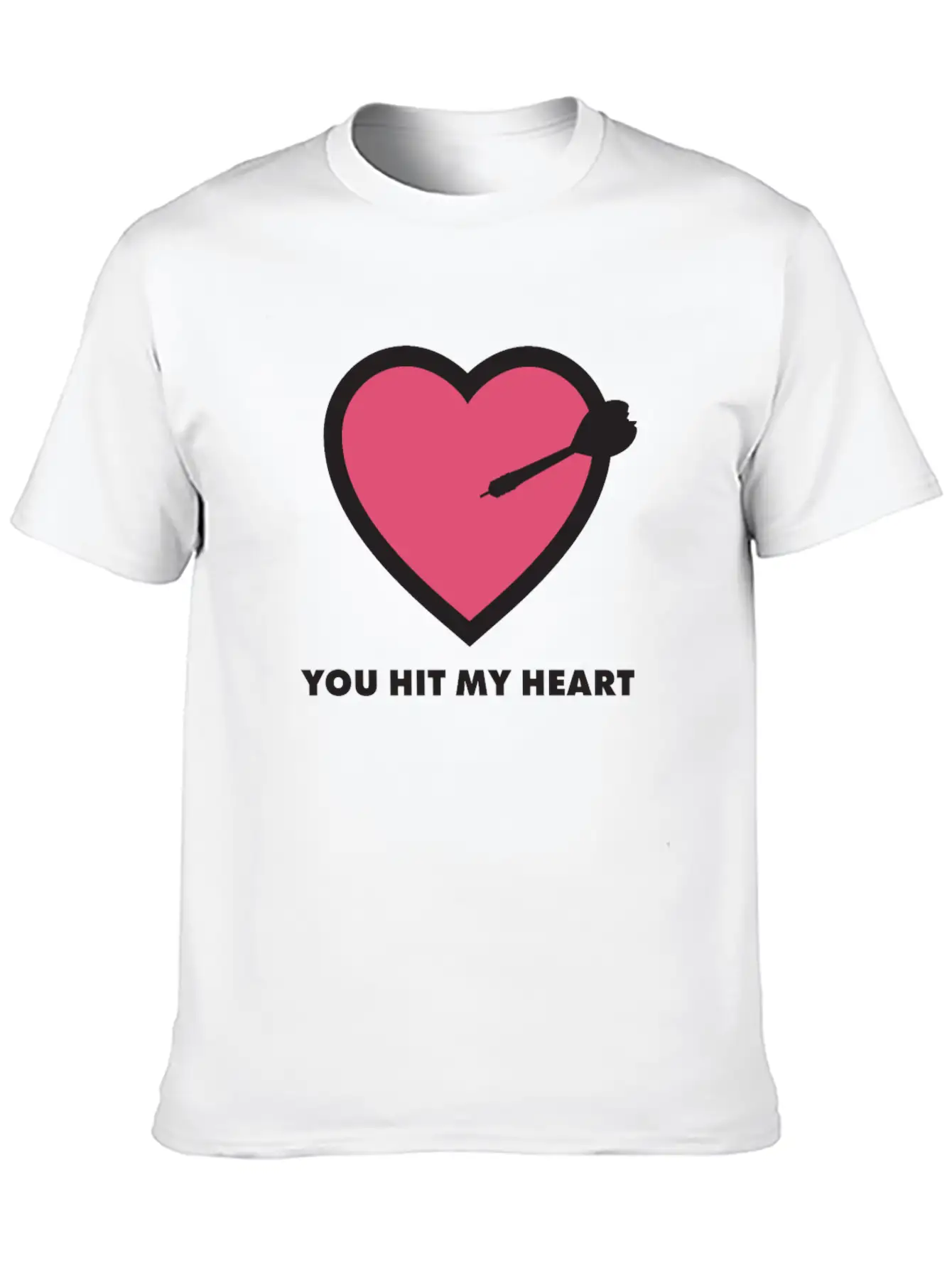 You Hit My Heart Basic Graphic T-Shirt ¨C Daily Comfort In Soft Cotton