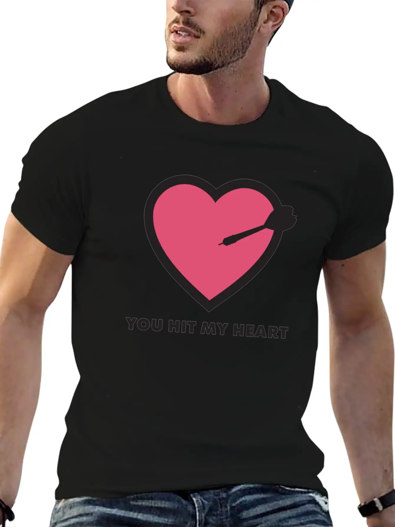 You Hit My Heart Basic Graphic T-Shirt ¨C Daily Comfort In Soft Cotton