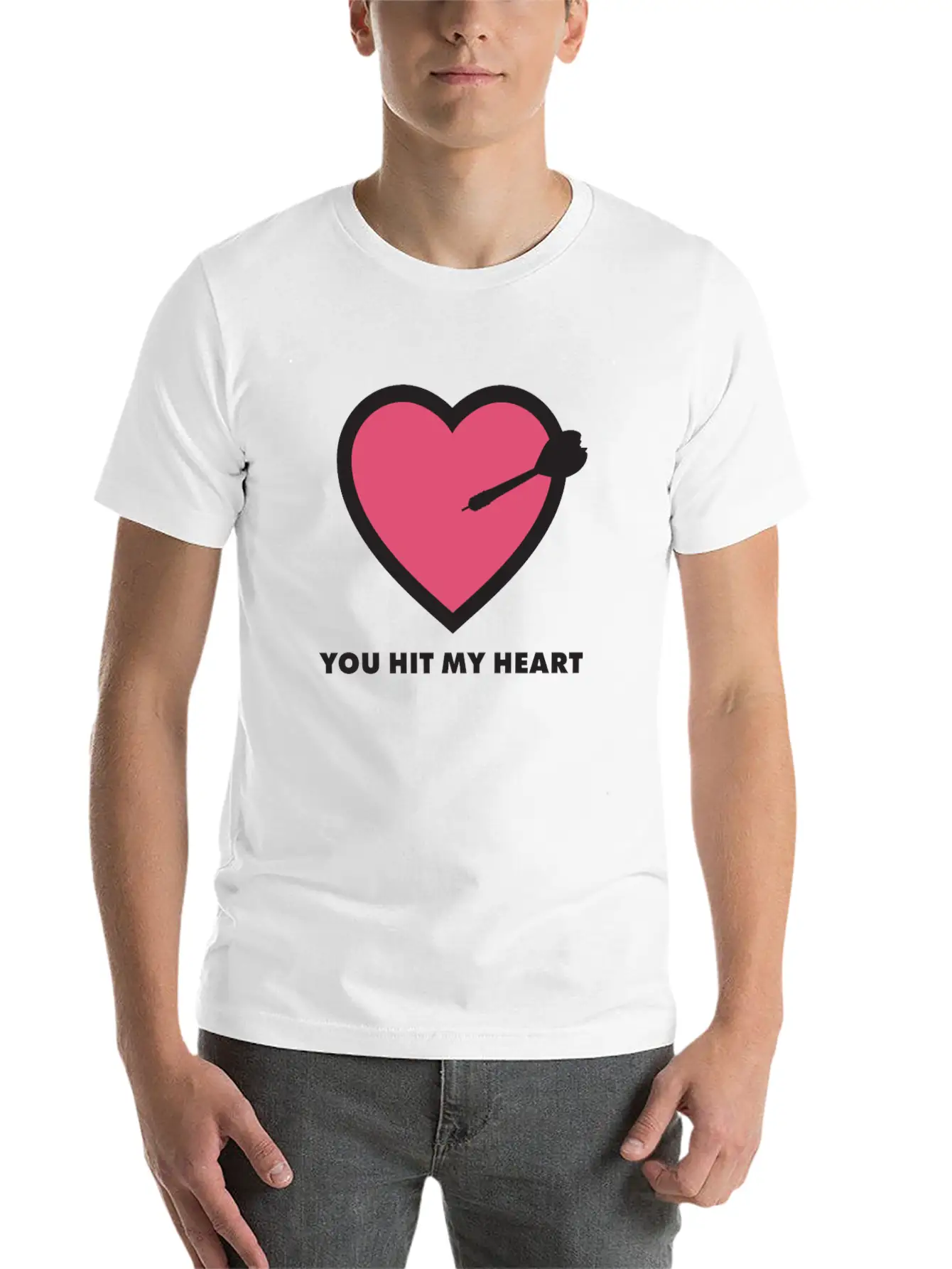 You Hit My Heart Basic Graphic T-Shirt ¨C Daily Comfort In Soft Cotton