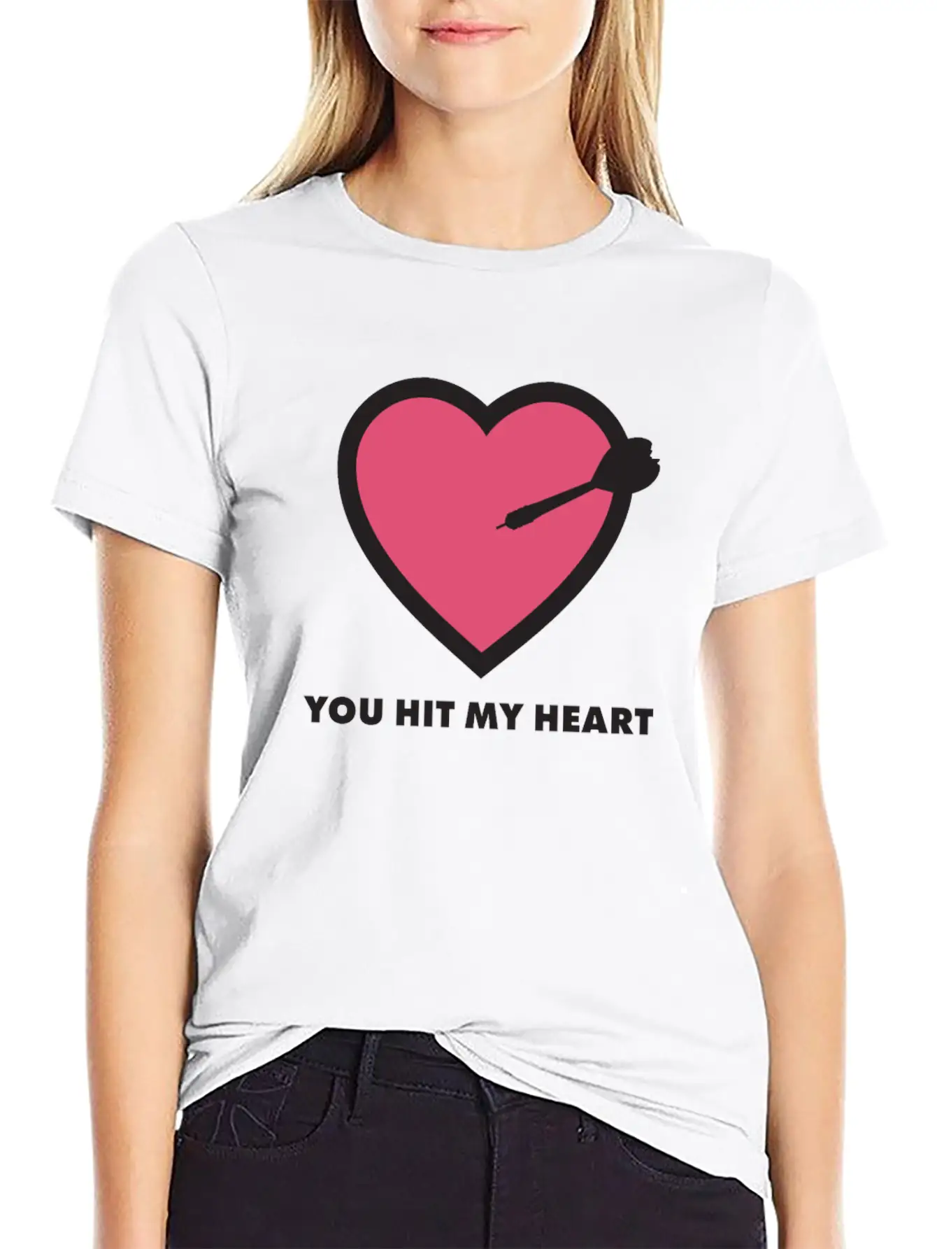 You Hit My Heart Basic Graphic T-Shirt ¨C Daily Comfort In Soft Cotton
