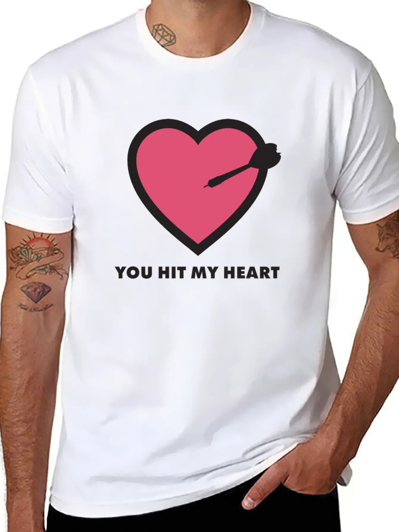 You Hit My Heart Basic Graphic T-Shirt ¨C Daily Comfort In Soft Cotton