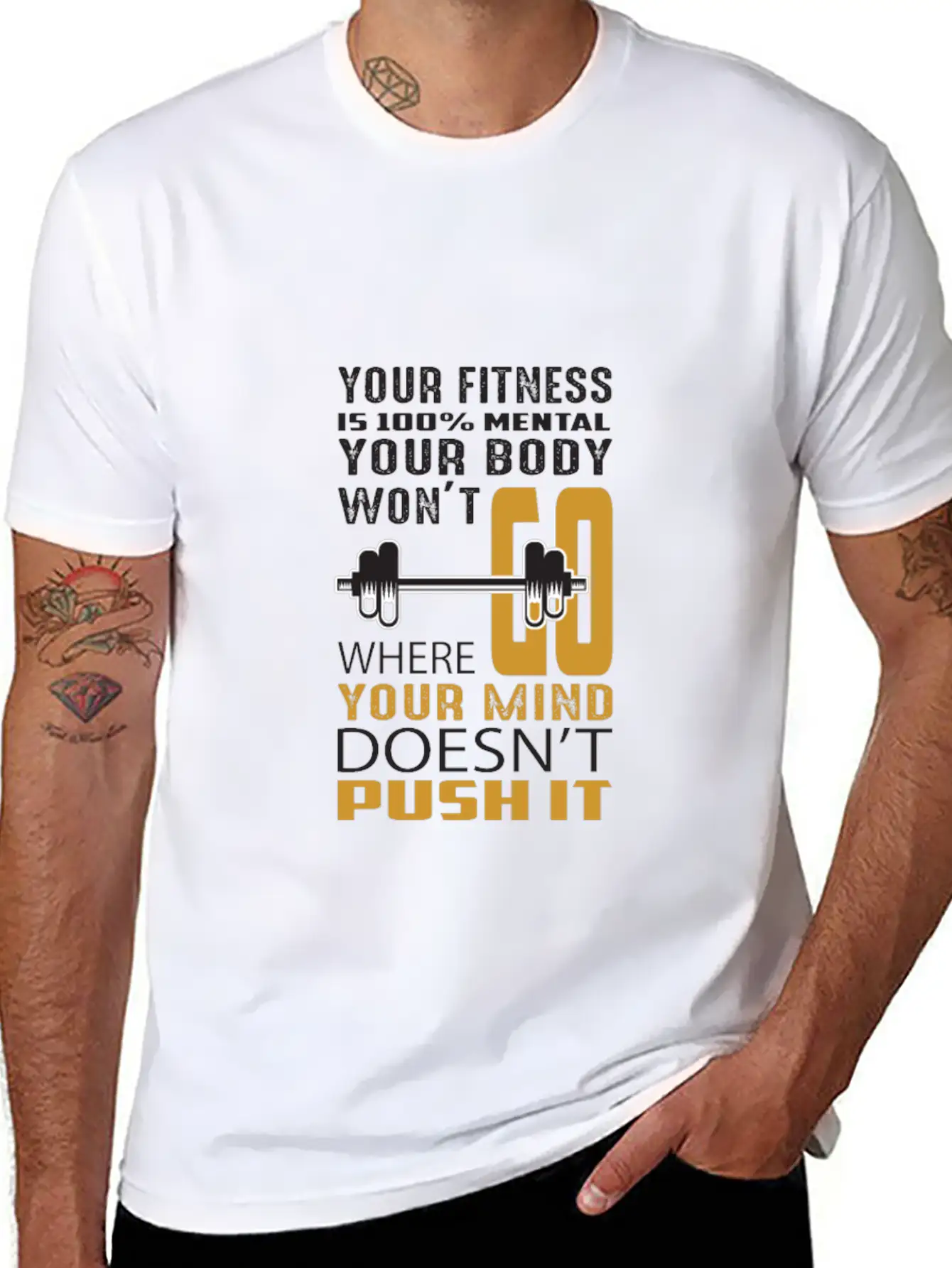 Your Fitness Is Mental Your Body Won't Unisex Casual T-Shirt ¨C Clean Design For Daily Comfort