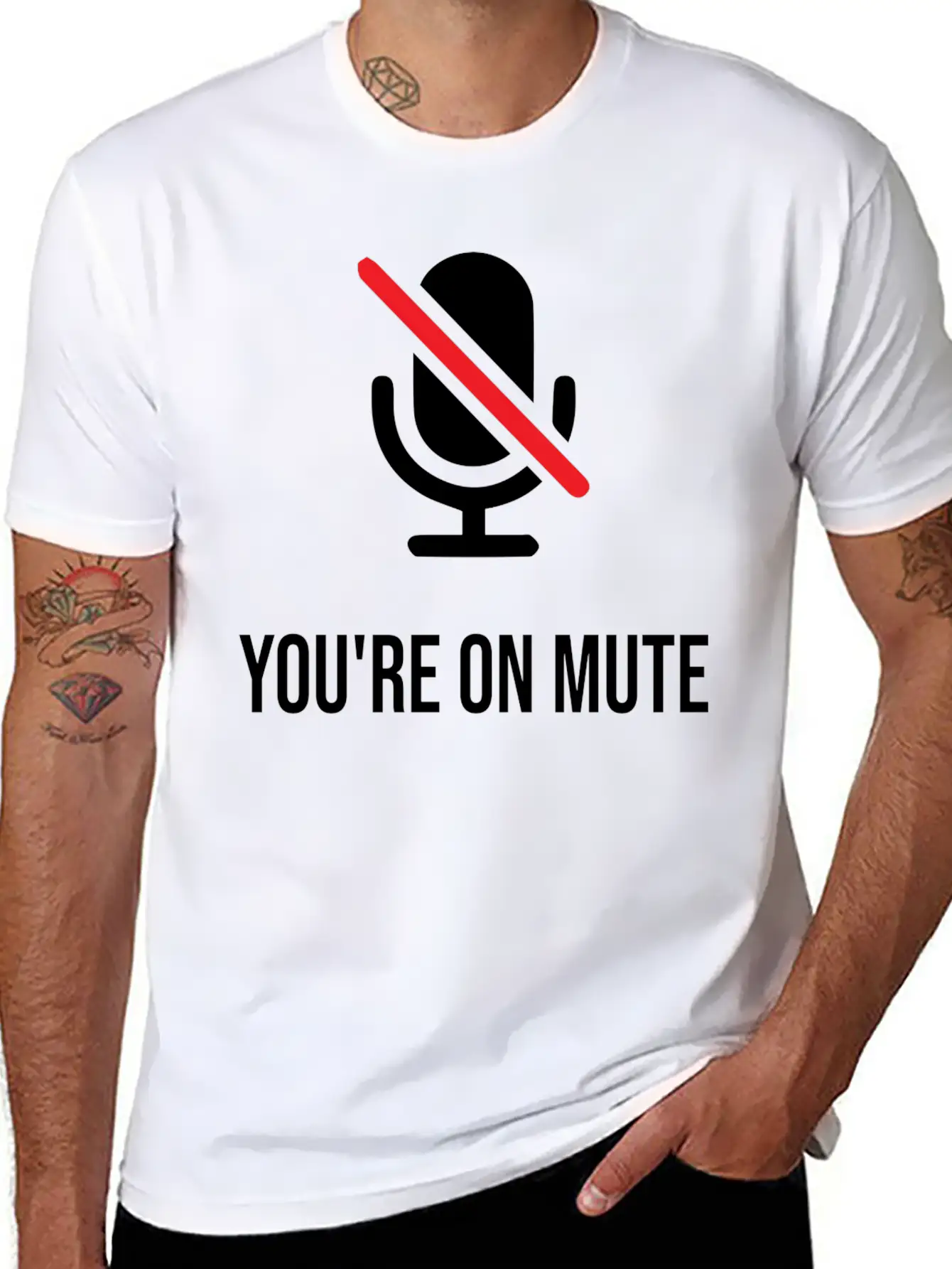 You're On Mute, You're On Mute Funny Basic Graphic T-Shirt ¨C Daily Comfort In Soft Cotton