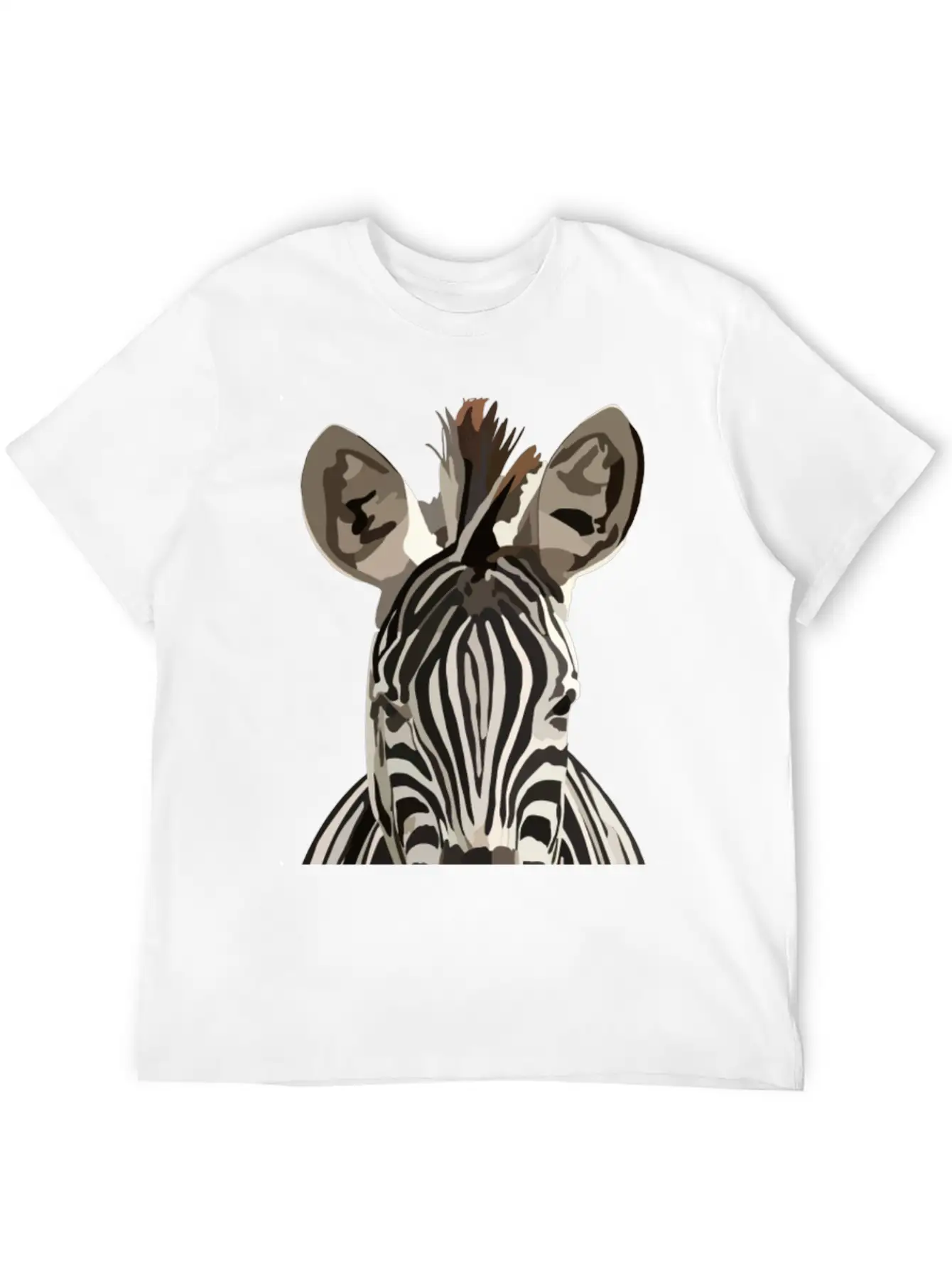 Zebra Hand Drawn Digital Art Painting Unisex Casual T-Shirt ¨C Clean Design For Daily Comfort