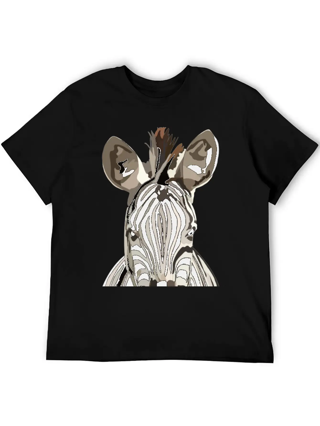 Zebra Hand Drawn Digital Art Painting Unisex Casual T-Shirt ¨C Clean Design For Daily Comfort