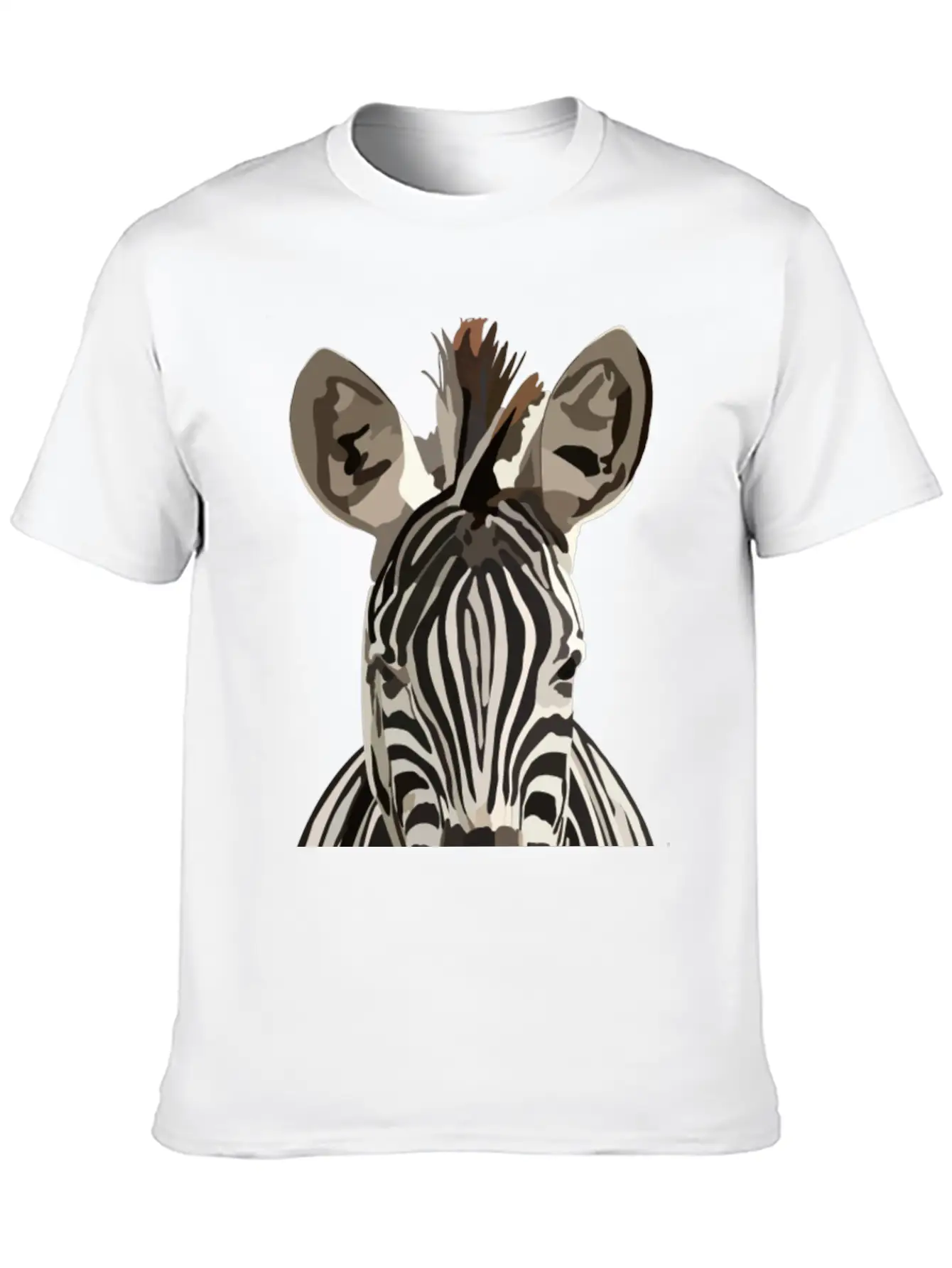 Zebra Hand Drawn Digital Art Painting Unisex Casual T-Shirt ¨C Clean Design For Daily Comfort