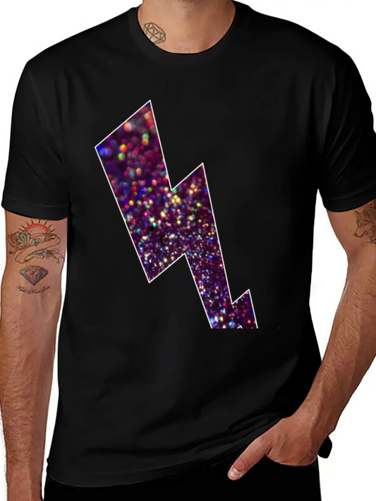 Zeus Lightening Bolt Glitter Unicorn Color Full Soft Cotton Short Sleeve Tee ¨C Unisex Wardrobe Staple