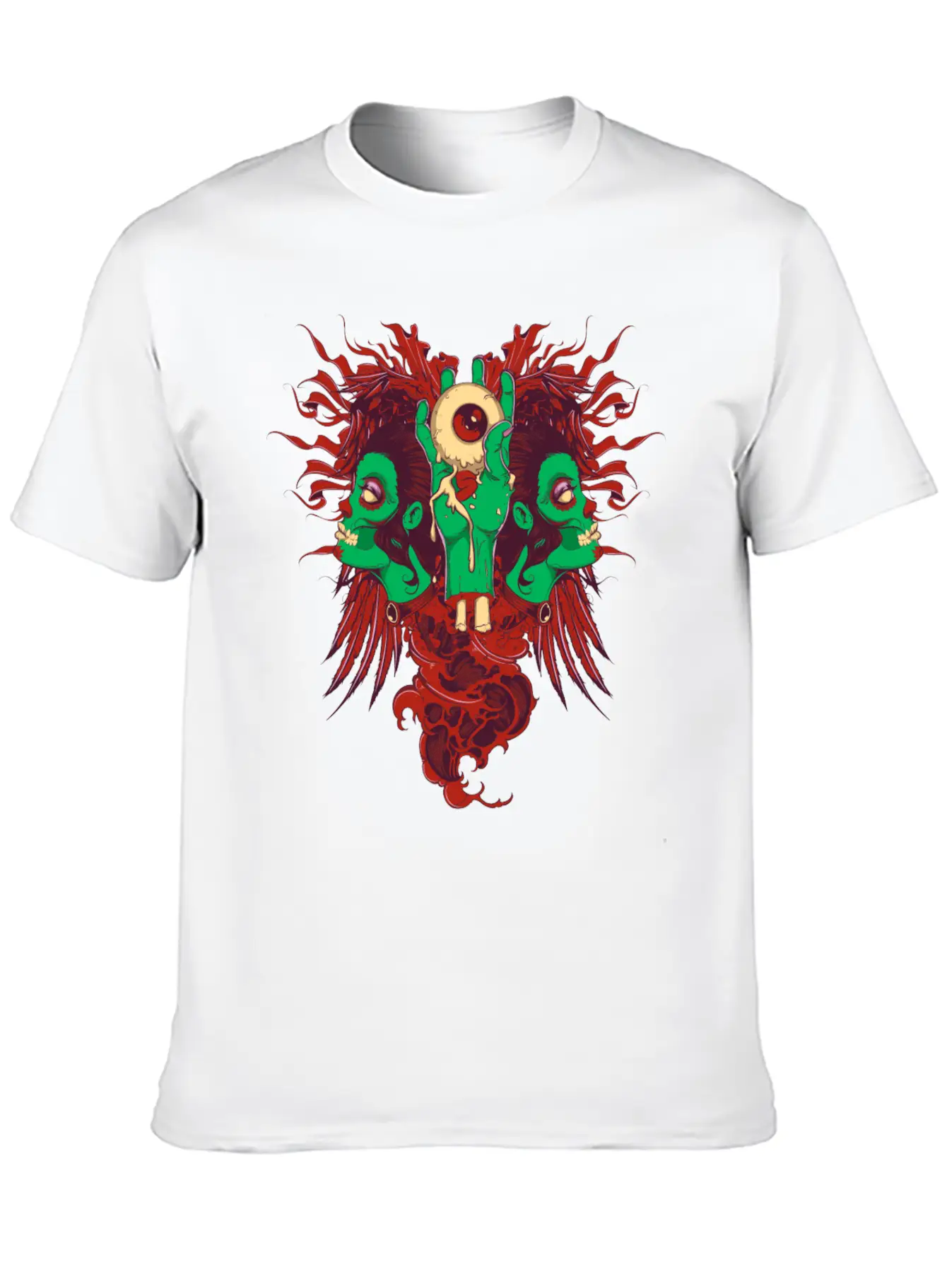 Zombie Hand With Eyes And Zombie Girl Unisex Casual T-Shirt ¨C Clean Design For Daily Comfort