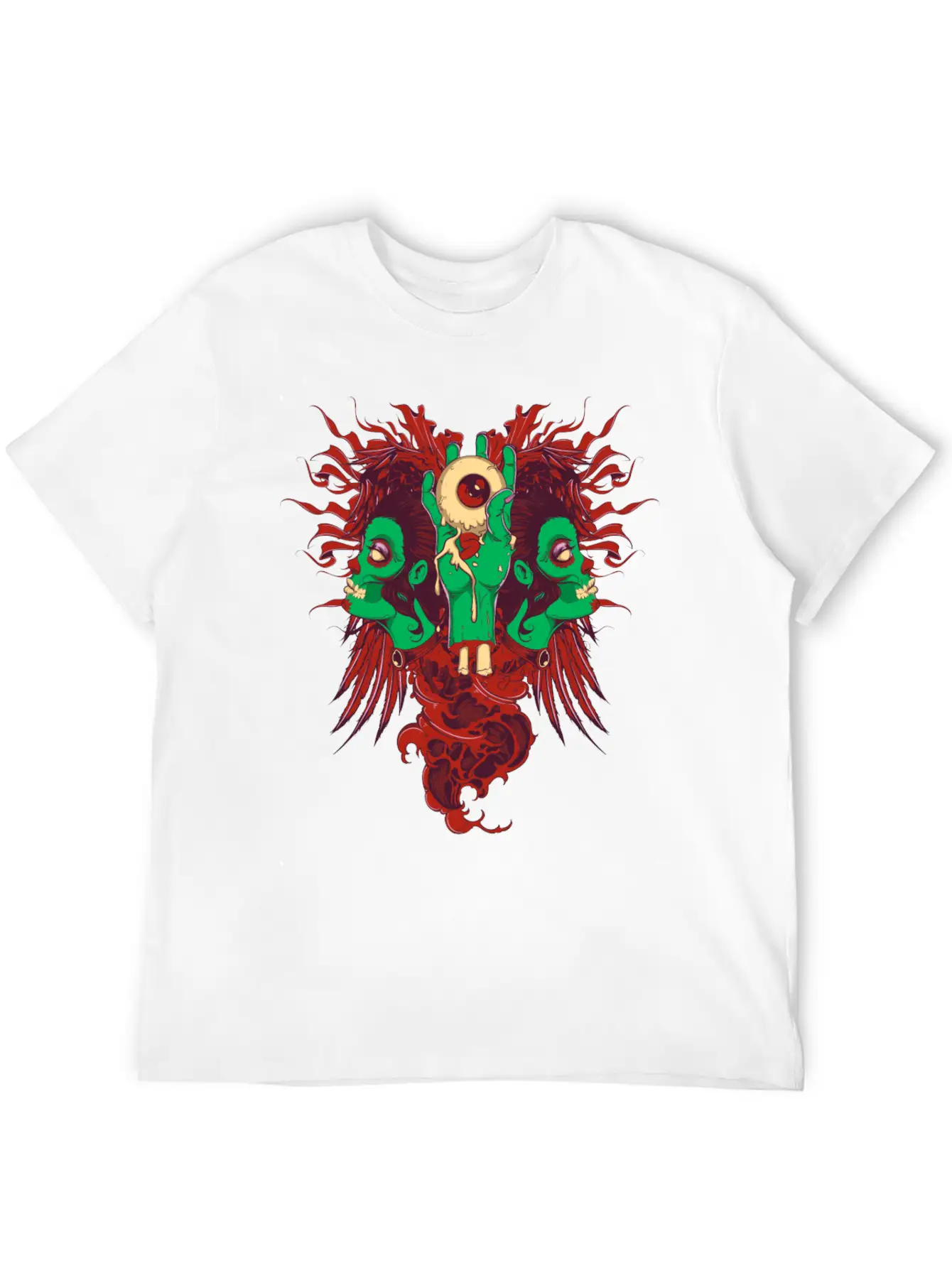 Zombie Hand With Eyes And Zombie Girl Unisex Casual T-Shirt ¨C Clean Design For Daily Comfort