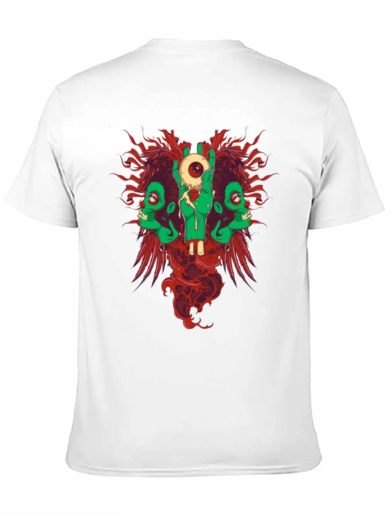 Zombie Hand With Eyes And Zombie Girl Unisex Casual T-Shirt ¨C Clean Design For Daily Comfort