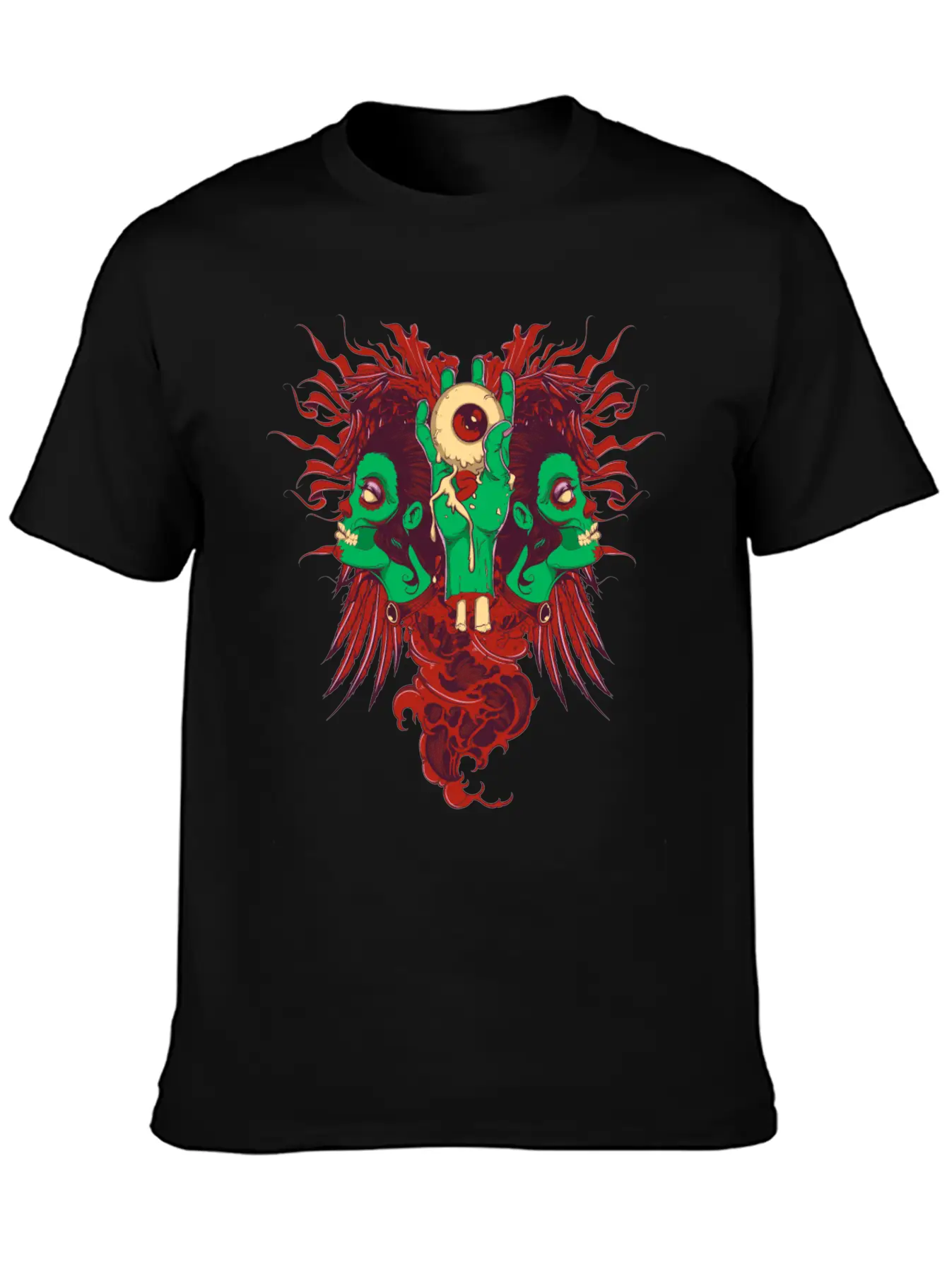 Zombie Hand With Eyes And Zombie Girl Unisex Casual T-Shirt ¨C Clean Design For Daily Comfort